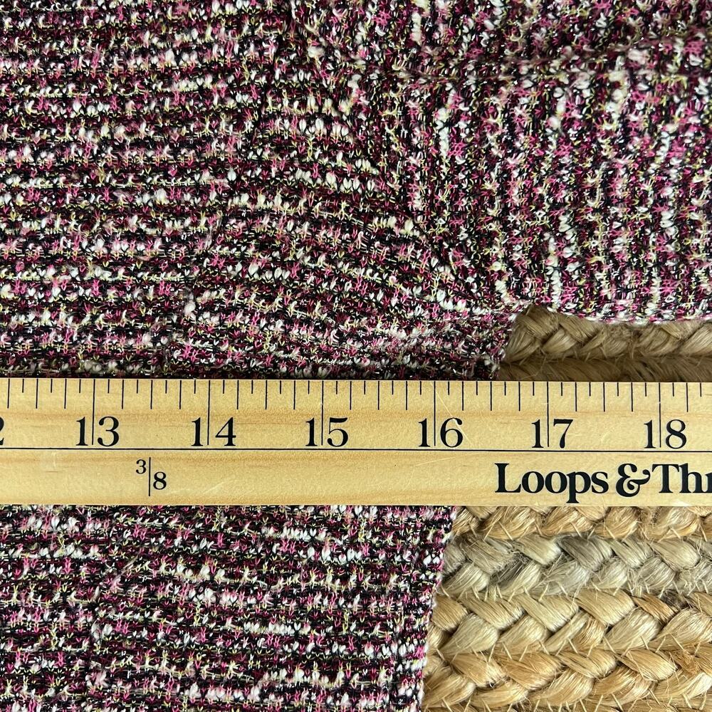 Vintage Y2K Purple Boucle Jacket L Metallic Blazer Cropped Sparkle Flower Pin - Picture 9 of 12